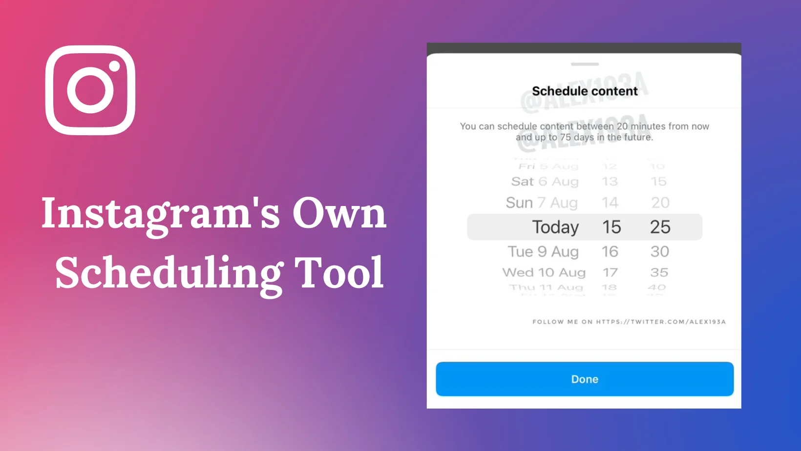 Instagram’s Own Scheduling Tool